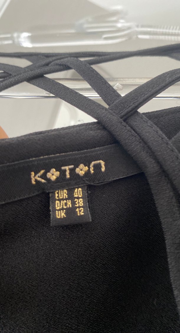 Uzun Siyah V Yakalı Strappy Kadın Elbise - Görsel 4