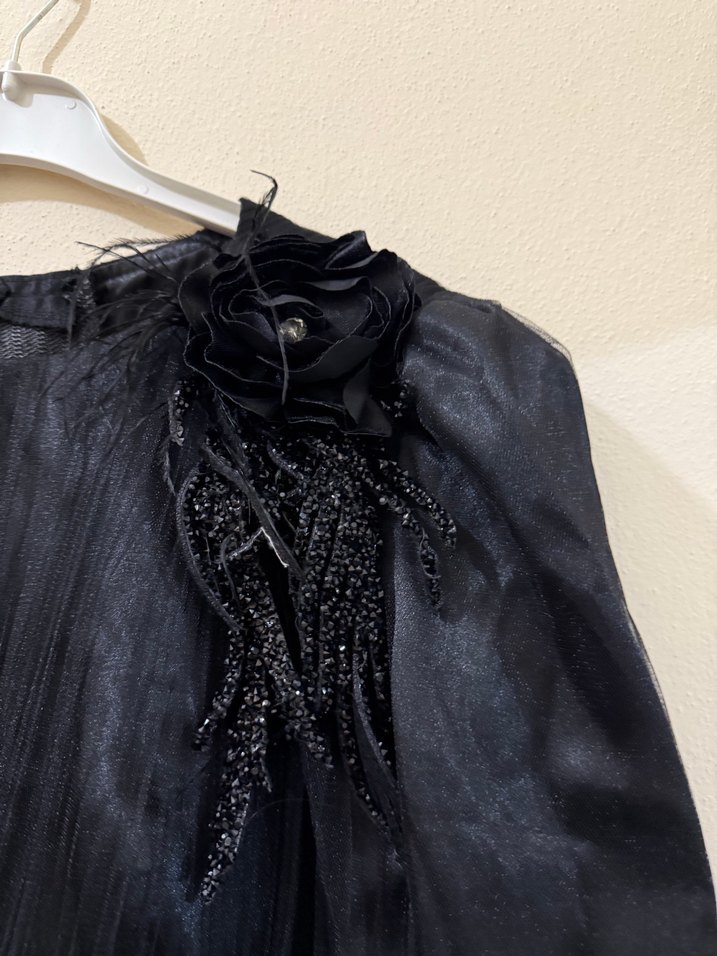 Siyah Gotik Uzun Kadın Elbise - Görsel 4