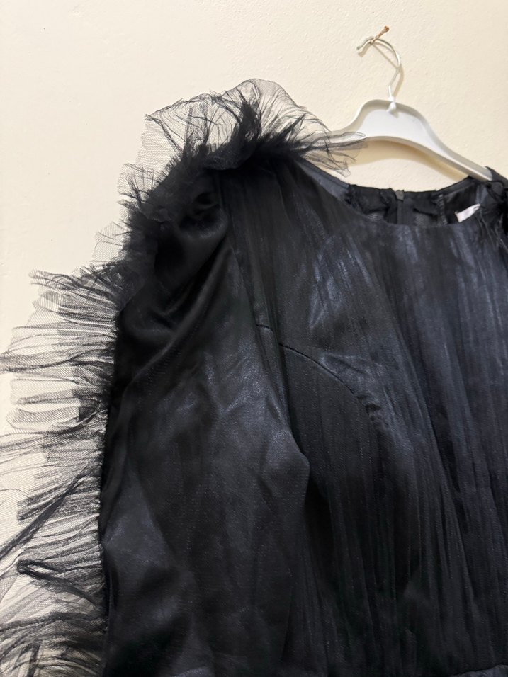 Siyah Gotik Uzun Kadın Elbise - Görsel 5