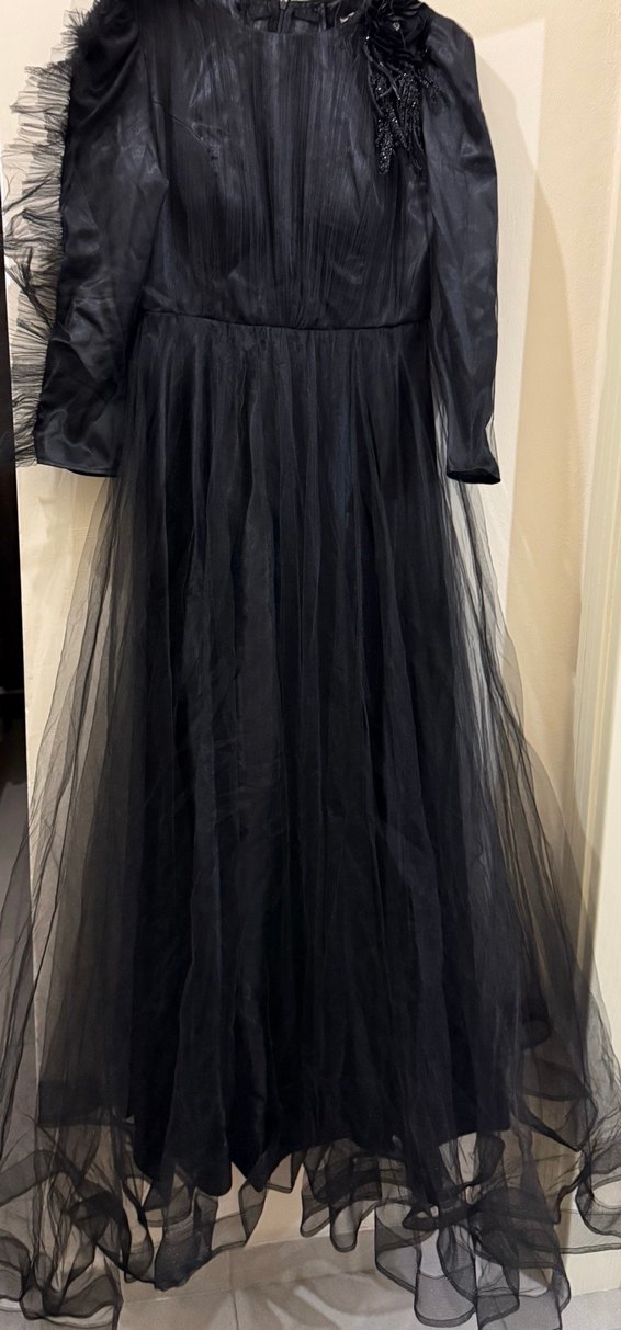 Siyah Gotik Uzun Kadın Elbise - Görsel 2