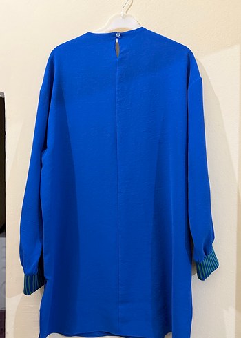 Mavi Baskılı Uzun Kollu Kadın Tunik - Görsel 5