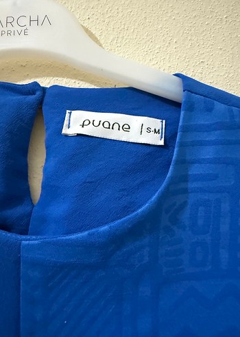 Mavi Baskılı Uzun Kollu Kadın Tunik - Görsel 3