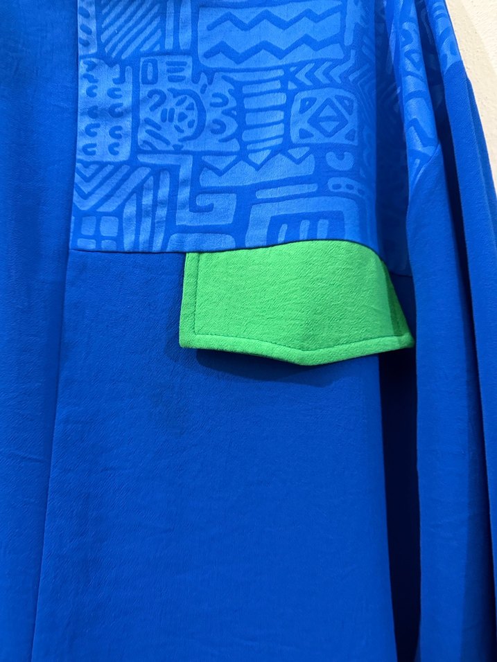 Mavi Baskılı Uzun Kollu Kadın Tunik - Görsel 4