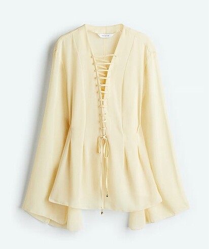 h&m sarı şifon bluz
