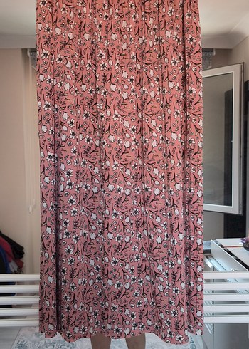 Pembe Bohem Uzun Desenli Etek