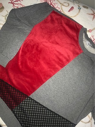 KADİFE VE FİLE DETAYLI SWEATSHIRT