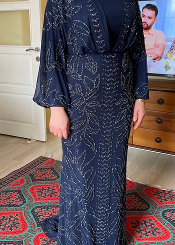 Tesettür Uzun Abiye Elbise - Görsel 7