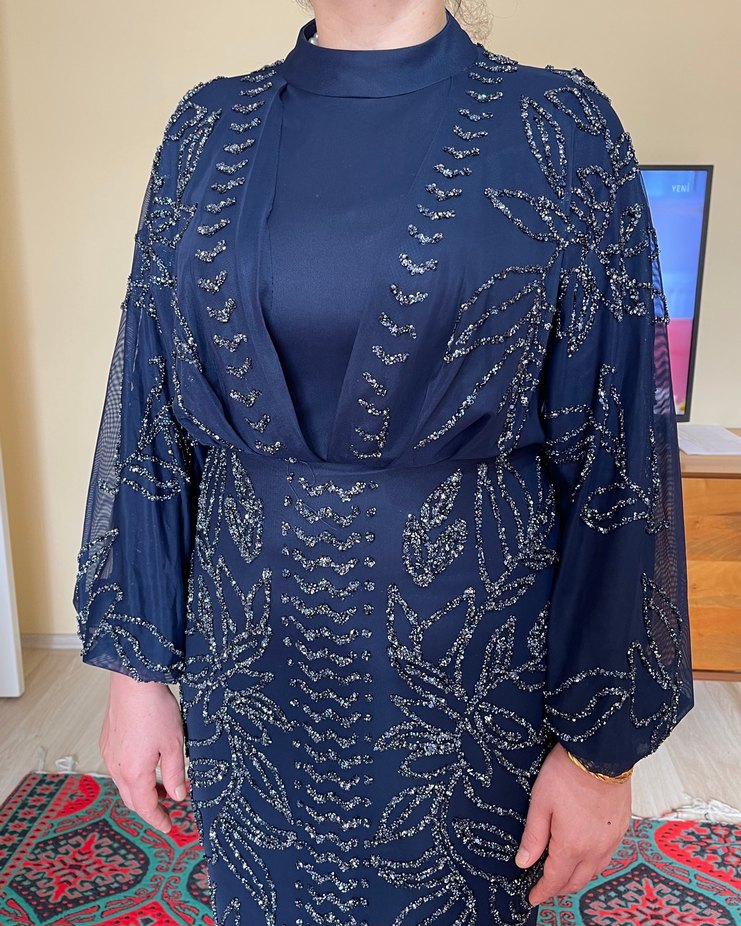 Tesettür Uzun Abiye Elbise - Görsel 3