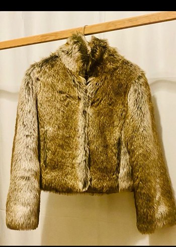 ZARA  Zebra Desenli Kürk Detaylı Kısa Ceket - Görsel 6