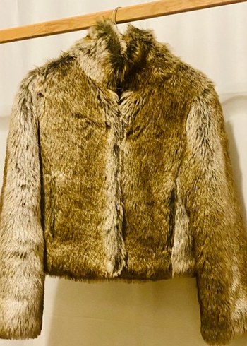 ZARA  Zebra Desenli Kürk Detaylı Kısa Ceket - Görsel 5