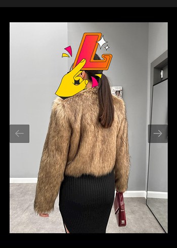 ZARA  Zebra Desenli Kürk Detaylı Kısa Ceket - Görsel 4