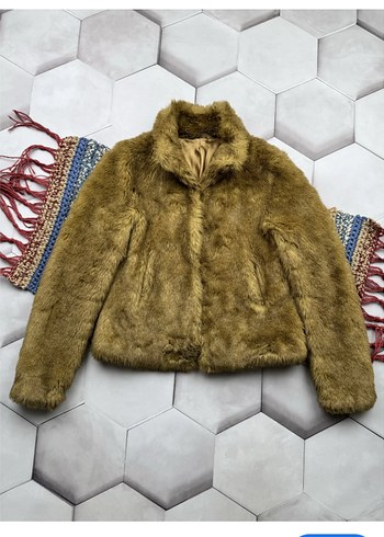 ZARA  Zebra Desenli Kürk Detaylı Kısa Ceket - Görsel 7