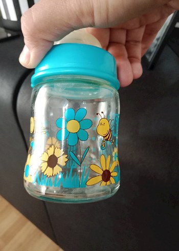 Beden Mavi Bebek Biberonları Mickey ve Çiçek Desenli