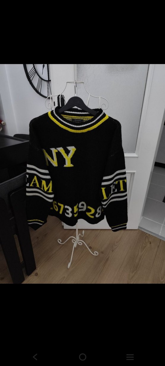 Siyah Desenli Örgü Kadın 
 kazak - Görsel 2