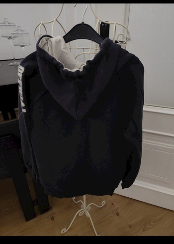 m Beden gri Renk Gri Kapüşonlu Fermuarlı Sweatshirt