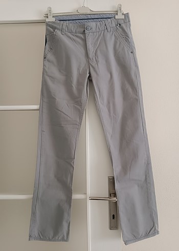 Gri Keten Kumaşlı Erkek Pantolon