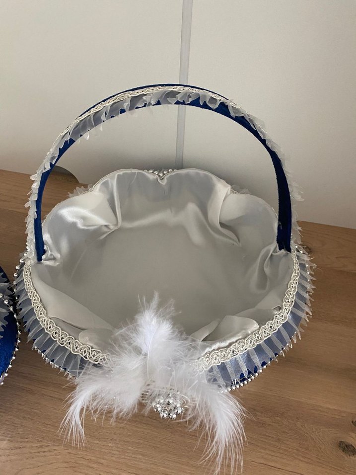 Mavi Parlak Süslemeli Sepetler - Görsel 4