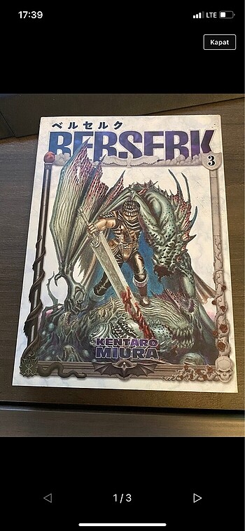 Berserk 3. Cilt Türkçe Manga