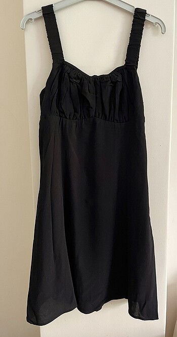 Siyah yazlık elbise - Görsel 4