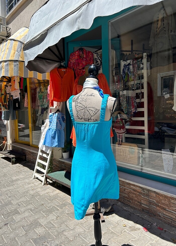 Mavi askılı elbise - Görsel 2