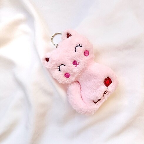 Kedi peluş anahtarlık