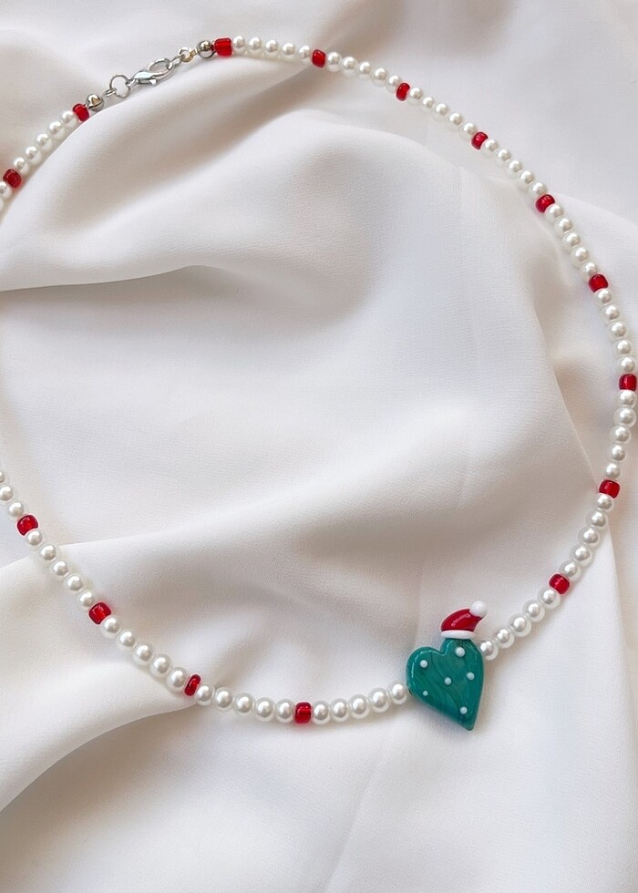 Şapkalı kalp kolye - Görsel 2