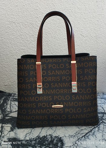 Kahverengi Deri Baskılı Kadın Çanta - Görsel 4