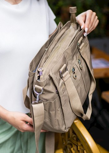 Bej Kadın Bel Detaylı Günlük Çapraz Çanta - Görsel 3