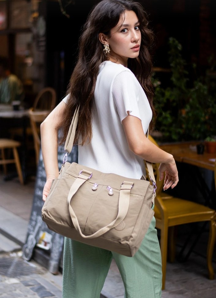 Bej Kadın Bel Detaylı Günlük Çapraz Çanta - Görsel 4