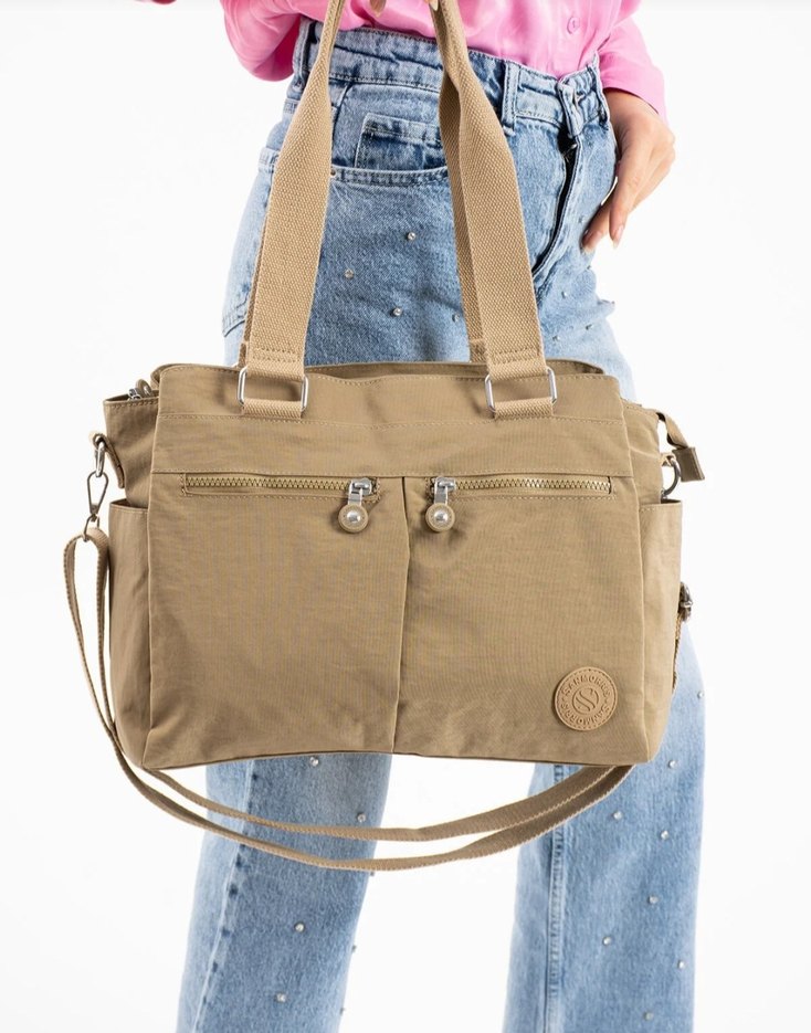 Bej Kadın Bel Detaylı Günlük Çapraz Çanta - Görsel 2