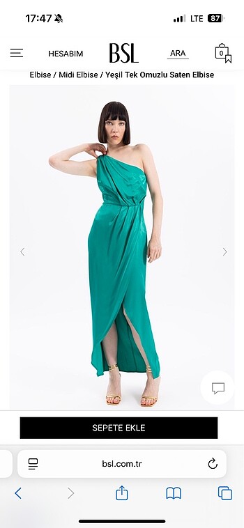 BSL FASHION BSL Yeşil Elbise