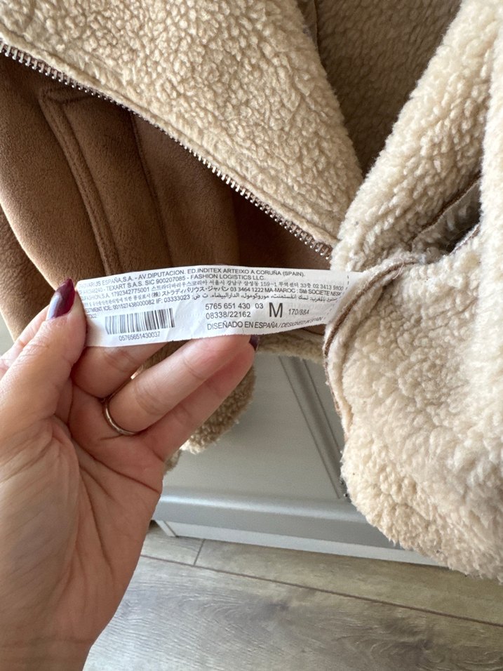 Kürklü Bej Süet Kadın Ceket - Görsel 4