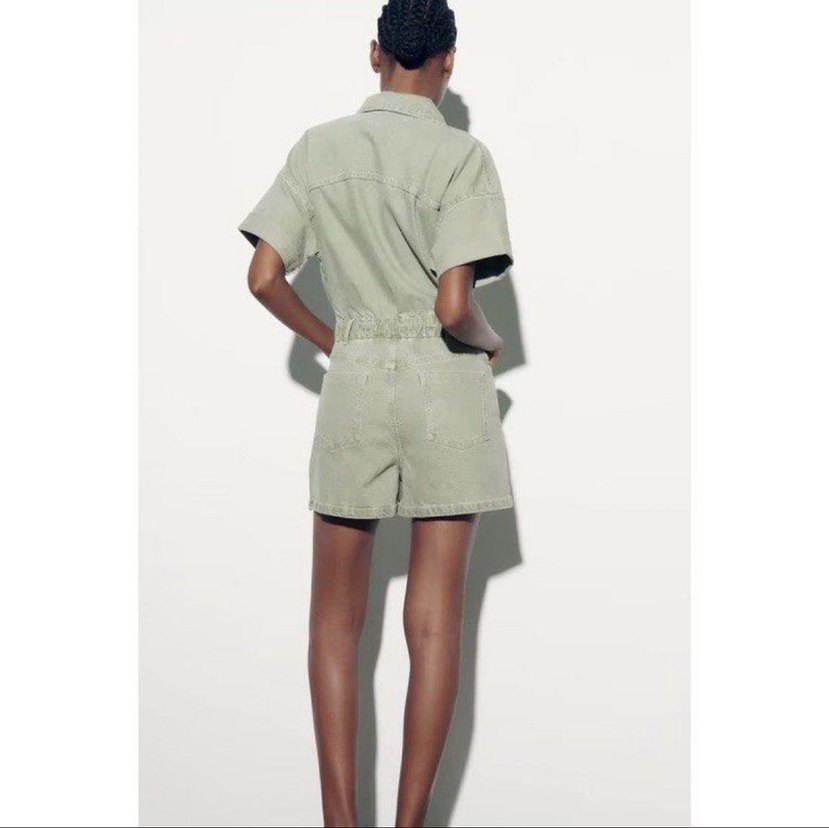 Zara Haki Denim Tulum - Görsel 2