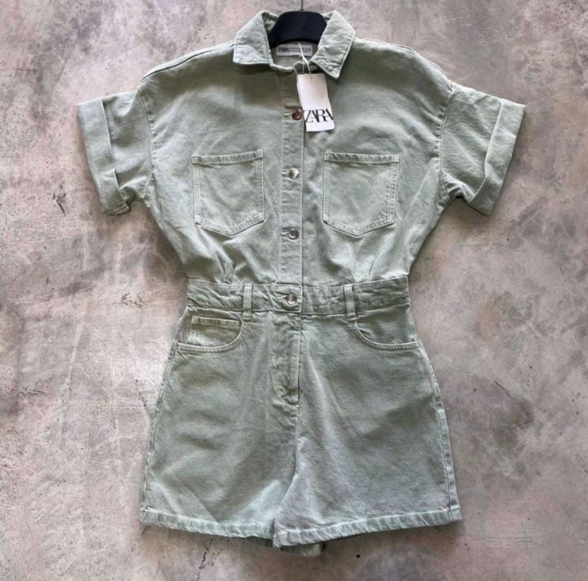 Zara Haki Denim Tulum - Görsel 3