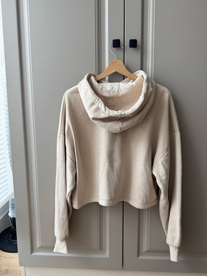 Bej Baskılı Kapüşonlu Sweatshirt - Görsel 3