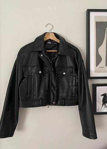 Zara Kısa Deri Ceket - Görsel 3