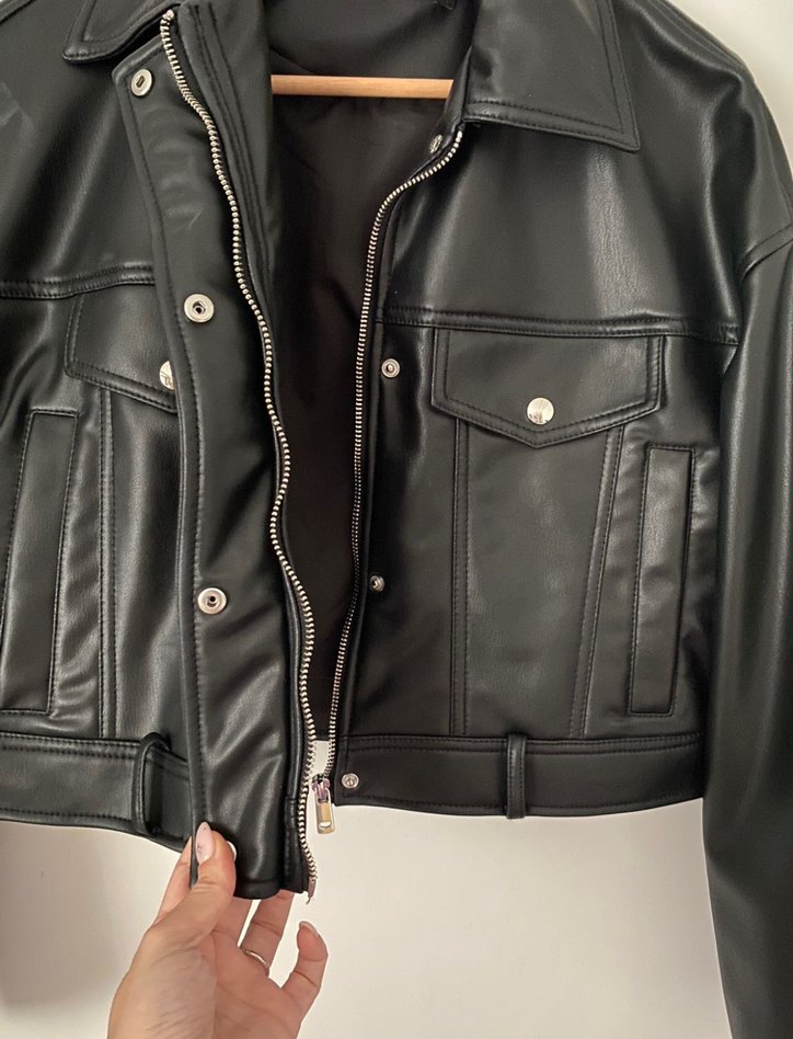 Zara Kısa Deri Ceket - Görsel 4