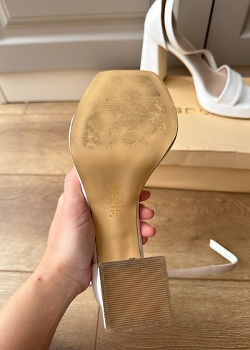 Beyaz Platform Topuklu Kadın Abiye Ayakkabı - Görsel 5