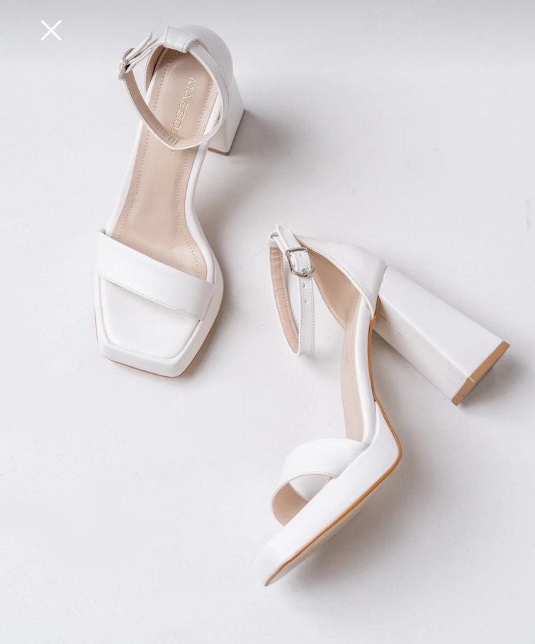 Beyaz Platform Topuklu Kadın Abiye Ayakkabı - Görsel 2