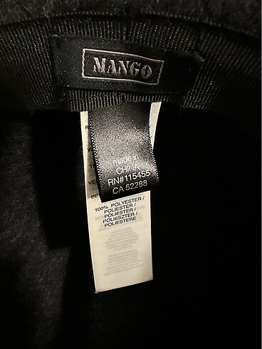  Beden Mango antrasit kışlık şapka