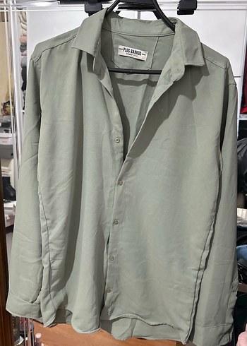 Gri Uzun Kollu Keten Gömlek - Görsel 3