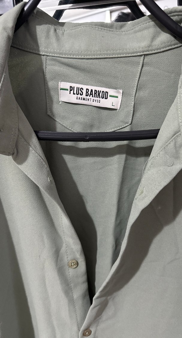 Gri Uzun Kollu Keten Gömlek - Görsel 2