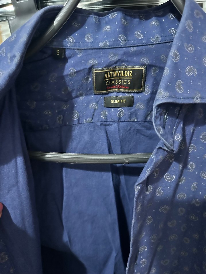 Lacivert Baskılı Erkek Gömlek - Görsel 2