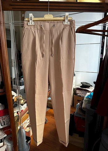 Kadın Bej havuç model Kumaş Pantolon