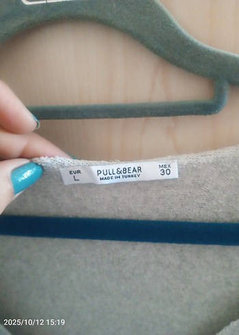 l Beden gri Renk Pull&Bear V Yaka Kadın Triko Kazak