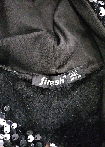 payetli Siyah Mini Kapüşonlu Kadın sweatshirt m-l beden