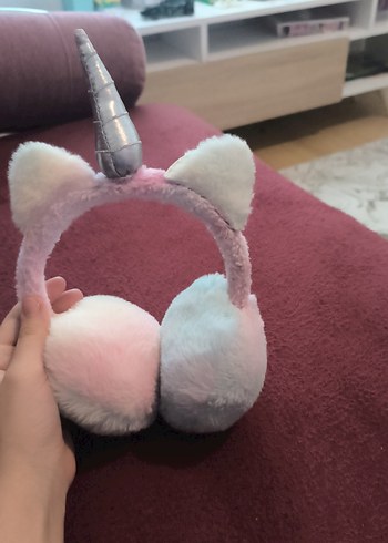 Peluş Unicorn Kulaklık - Pembe Tie-Dye - Görsel 2