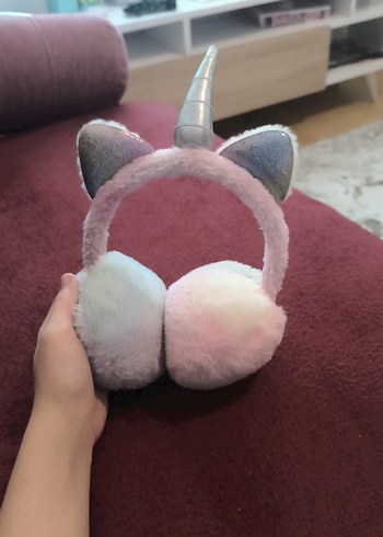 Peluş Unicorn Kulaklık - Pembe Tie-Dye - Görsel 3