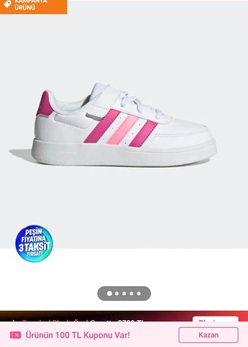 Kız Çocuk Pembe Cırtlı Spor Ayakkabı - Görsel 2