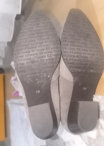 Gri Süet Kadın Botları Blok Topuklu - Görsel 6